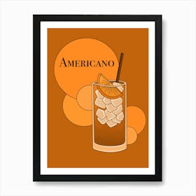 Americano cocktail art Art Print