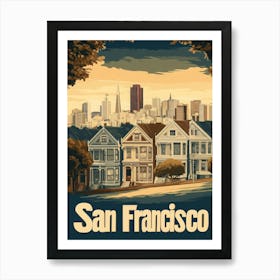 Aihrgdesign A Retro Travel Poster For San Francisco Art Print