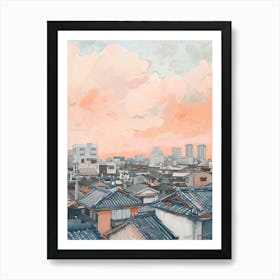 Osaka Rooftops Morning Skyline 3 Art Print