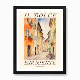 Il Dolce Far Niente Bolzano, Italy Watercolour Streets 1 Poster Art Print