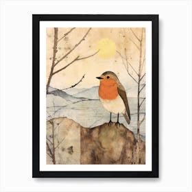 Bird Illustration Robin 3 Art Print