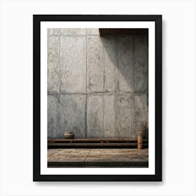 Aged Concrete Texture Brickwork Pattern Reminiscent Of Retro Designs Weather Beaten Appearance C Art Print