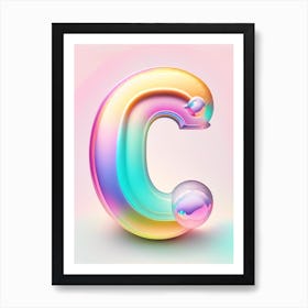C, Alphabet Bubble Rainbow 4 Art Print