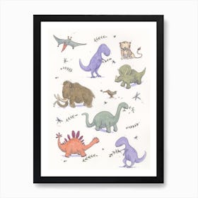 Dinosaur Party Art Print