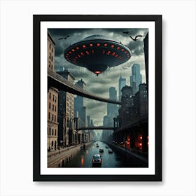 Alien Spaceship Art Print