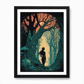 Woman In The Woods 11 Art Print