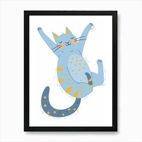 Cat Jumping In The Air Art Print