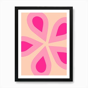 Orange And Pink Floral Art Print