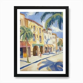 Palm Trees On The Street Art Print