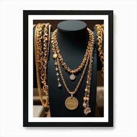 Gold Jewelry On Display 1 Art Print