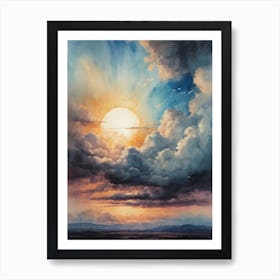Abstract Glitch Clouds Sky (54) Art Print