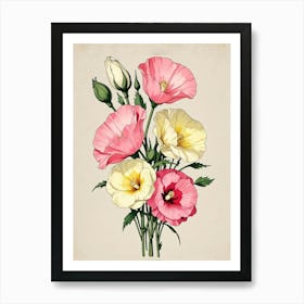 Poppies In A Vase Art Print