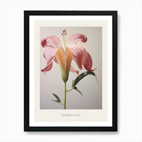 Floral Illustration Gloriosa Lily 1 Poster Art Print