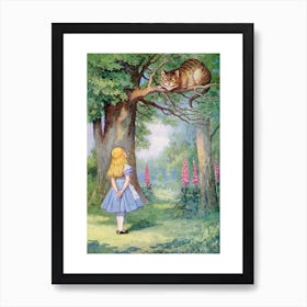 Alice And The Cheshire Cat Art Print