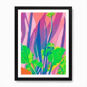 Chard 3 Risograph Retro Poster vegetable Art Print