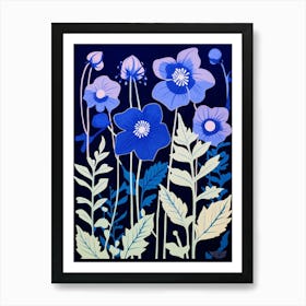 Blue Flower Illustration Canterbury Bells 4 Art Print