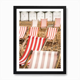 Beer Beach Deckchairs Art Print