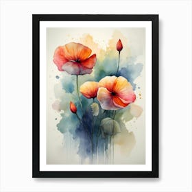 Watercolor Poppies 5 Art Print