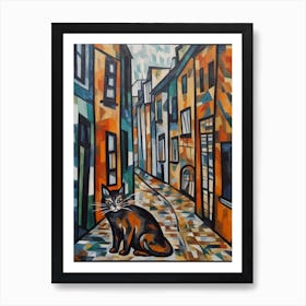 Painting Of Vienna With A Cat In The Style Of Cubism, Picasso Style 4 Art Print
