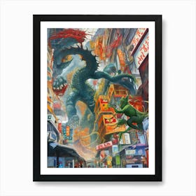 Godzilla In The City 1 Art Print