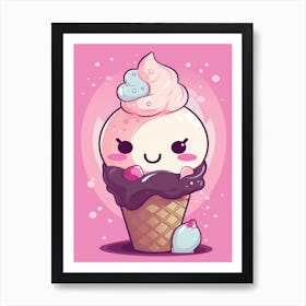 Ice Cream Kawaii Illustration 2 Art Print