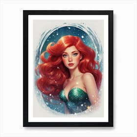 Ariel - The little mermaid, disney movie art work drawning Art Print