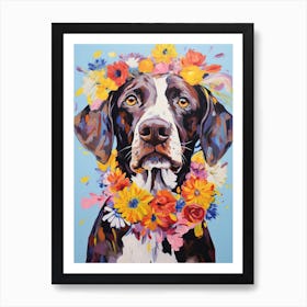 Pointer Portrait With A Flower Crown, Matisse Painting Style 3 Art Print