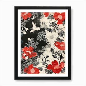 Hokusai  Great Japan Floral Japanese 3 Art Print