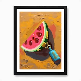 Watermelon Slice Oil Painting 7 Art Print