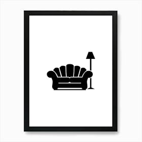 Couch And Lamp print art Art Print