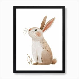 Blanc De Hotot Rabbit Kids Illustration 1 Art Print