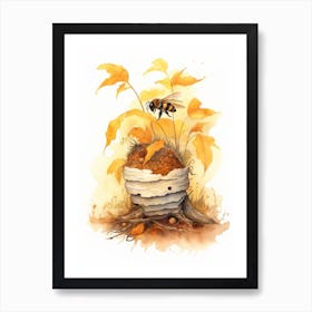 Propolis Bee Beehive Watercolour Illustration 2 Art Print