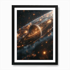 Saturn In Space Art Print