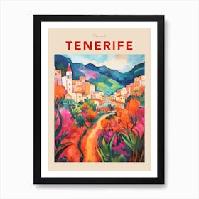 Tenerife Spain 3 Fauvist Travel Poster Art Print