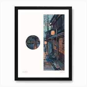 Osaka Japan 5 Cut Out Travel Poster Art Print