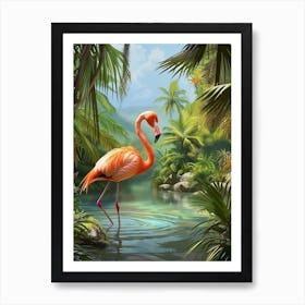 Greater Flamingo Caribbean Islands Tropical Illustration 7 Affiche