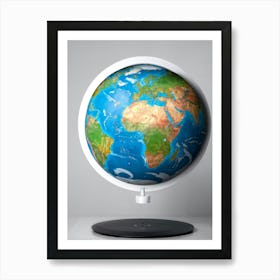 An Illustrious Piece Of Digital Render Of A Globe Highlighting Every Continent On Planet Earth Pred (2) Art Print