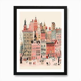 Abstract painting of Amsterdam Art Print