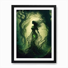 Whispering Woodland Maiden Art Print