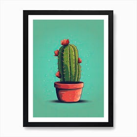 Barrel Cactus Illustration 1 Art Print