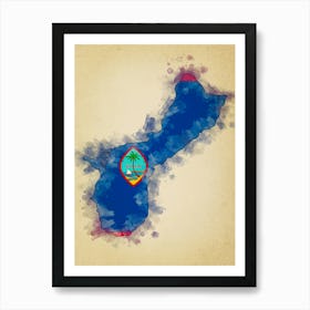 Guam Flag Vintage Art Print