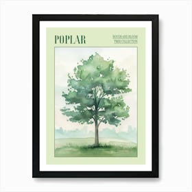 Poplar Tree Atmospheric Watercolour Painting 1 Poster Art Print