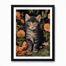 Floral Cat In Botanical Garden 2 Art Print