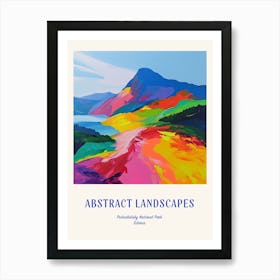 Colourful Abstract Pribaikalsky National Park Siberia 4 Poster Blue Art Print