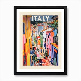 Genoa Italy 3 Fauvist Painting  Travel Poster Art Print