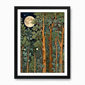 William Morris Moonlight In The Forest 147 Art Print