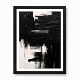 Black Art Brush Strokes 1 Art Print