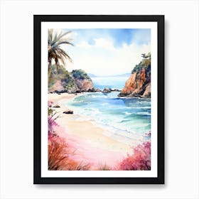 Watercolor Painting Of Pfeiffer Beach, Big Sur California 4 Art Print