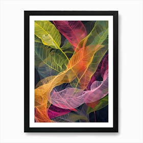 Abstract Tropical Leaves Art Print