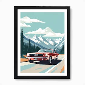 A Jeep Wrangler Car In Icefields Parkway Flat Illustration 1 Art Print